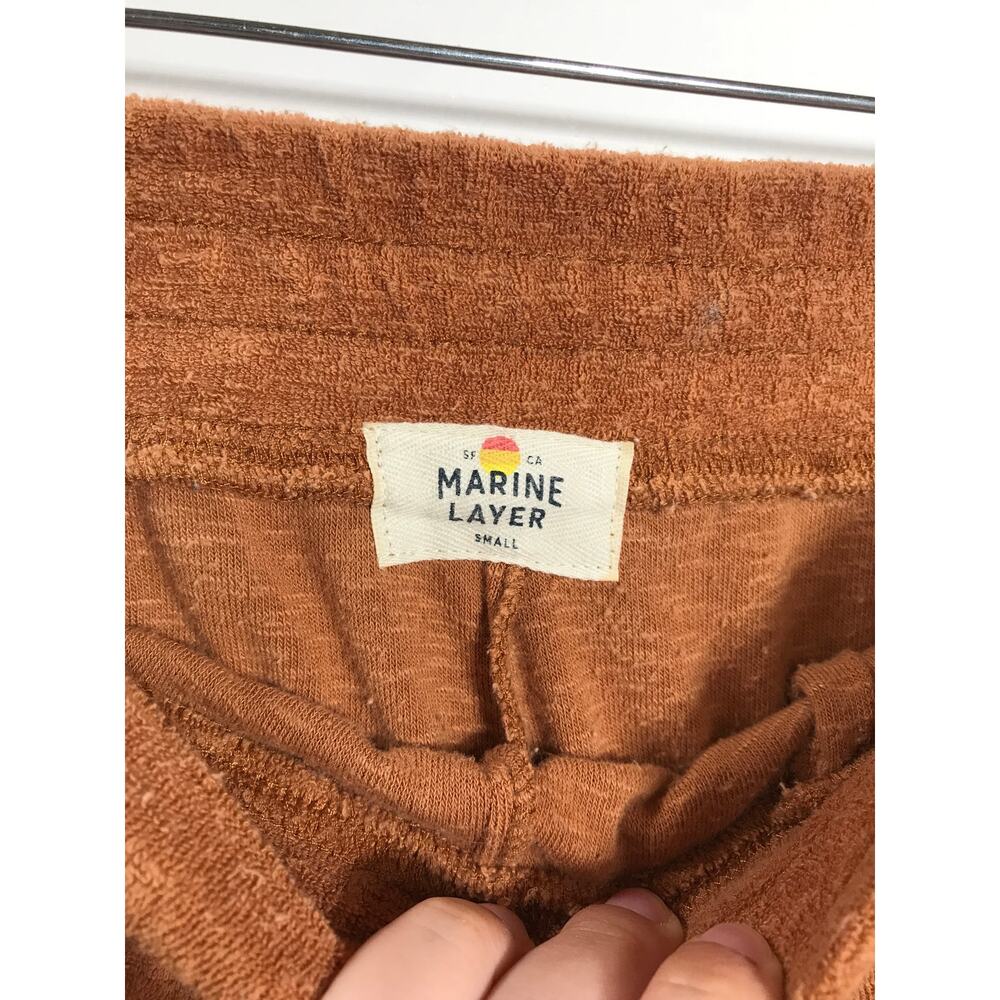 Marine Layer Set Women's Terry Out Resort Top Shorts Brown Casual Relaxed Vaca - Picture 8 of 16